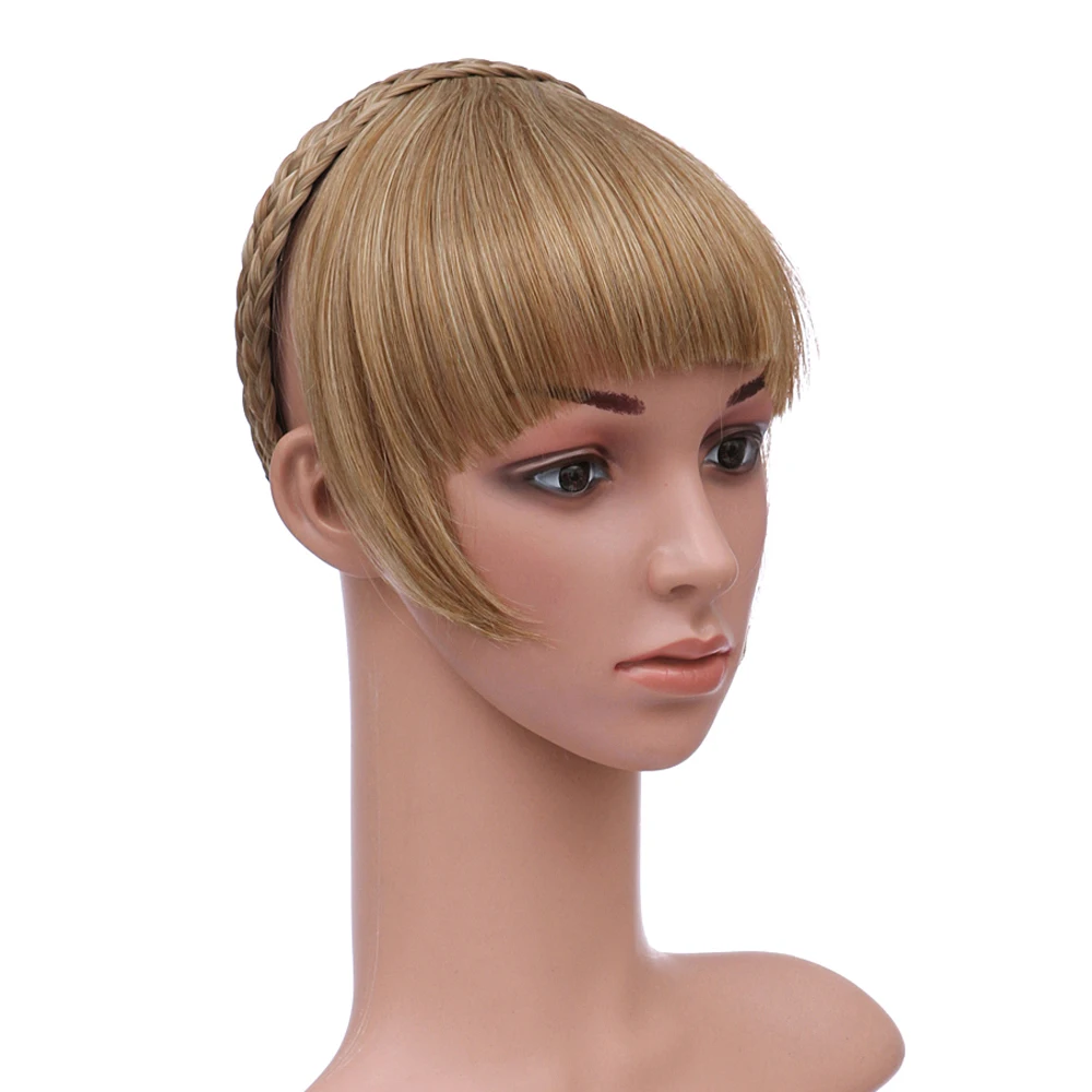DELICE Synthetic Hair Neat Fringe With Double Row Braids Headband Blunt