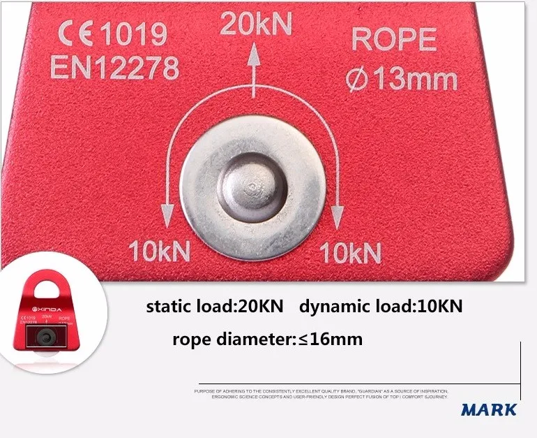 XINDA 20KN Профессиональный боковые пластины один ролик для альпинистов и скалолазов спасения высотные колесо для лебедки