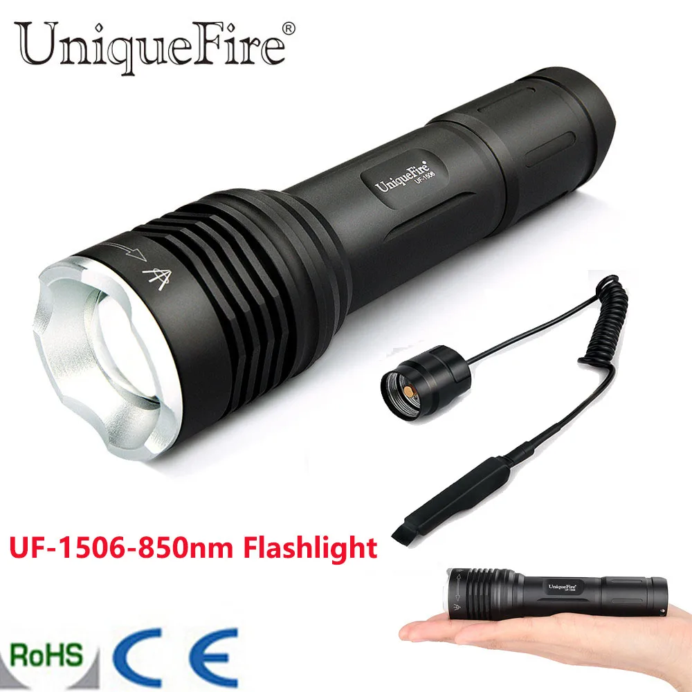 UniqueFire Hunting IR Flashlight UF 1506 850nm Led Rechargeable 3 Modes