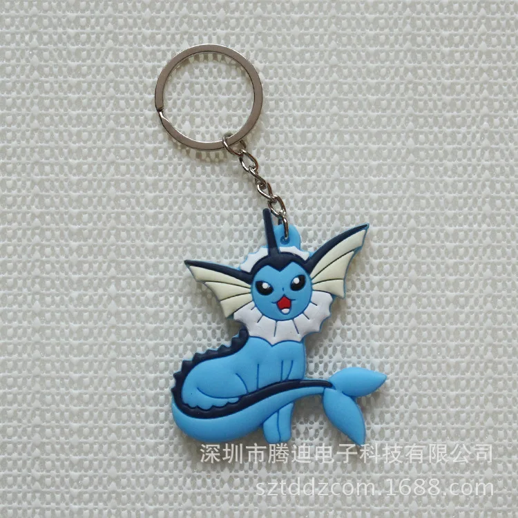 LLavero de PVC de dibujos animados de monstruo Digital Vaporeon Agnimon Jolteon Anime cosplay silicona para llave encanto joyería llavero de moda