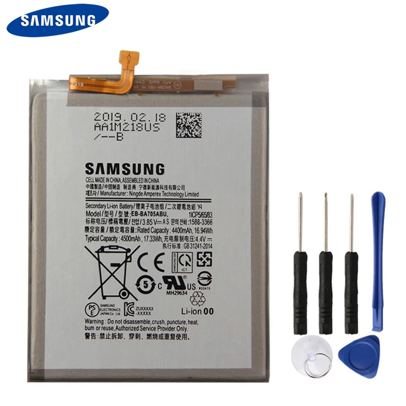 Аккумулятор samsung EB-BA705ABU для samsung Galaxy A70 A705 SM-A705 натуральная Батарея 4500 ма-ч