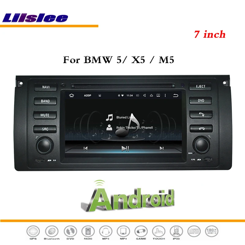 Clearance Liislee Car Android Multimedia For BMW 5 Series E39 / M5 E53 / M5 Stereo Radio BT CD DVD Player GPS Nav Navi Navigation System 3