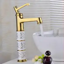 Vidric grifo de baño estilo europeo Vintage grifo de fregadero frotado con Aceite cerámica de bronce grifo mezclador grifo