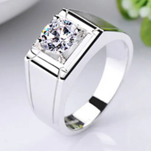 1ct Solid 585 Gold Clic Men Ring Simulate Diamond Anniversary 1ct Solid 585 Gold Clic Men Ring Simulate Diamond Anniversary For Man Durable Quality Never Discolor Sterling In Rings From Jewelry