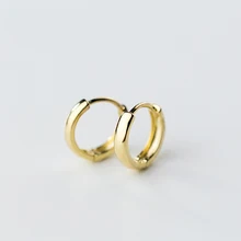 MloveAcc, 925 пробы, серебро, золото, Геометрическая круглая форма, серьги-кольца для женщин, модные серьги, ювелирные изделия