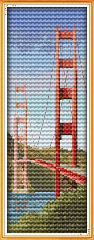 

American Golden Gate Bridge DMC home decor canvas Cross Stitch kit 14ct white 11ct print embroidery DIY handmade needlework wall
