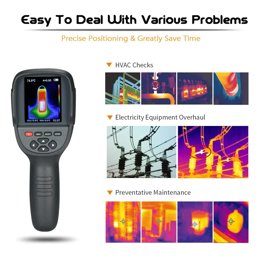 2.4" Infrared Thermometer Thermal Imaging Camera IR Thermal Imager Infrared Imaging Device hygrometer temperature instruments 2.4" Infrared Thermometer Thermal Imaging Camera IR Thermal Imager Infrared Imaging Device hygrometer temperature instruments