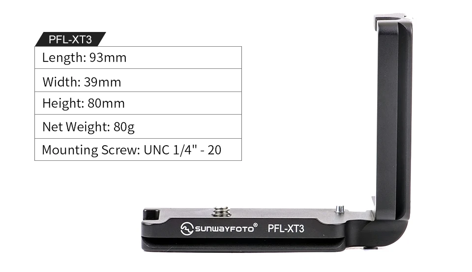 SUNWAYFOTO PFL-XT3 Штативная головка QR пластина для Fuji XT3 Штативная головка l-кронштейн специальная алюминиевая QR пластина