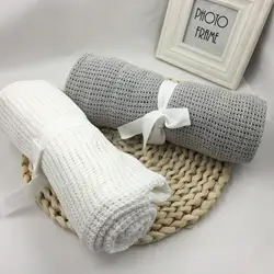 Новый 2019 бренд вязаный крючком новорожденных Детское одеяло s cellular Лето карамельный цвет повседневное спальная кровать поставки отверстие