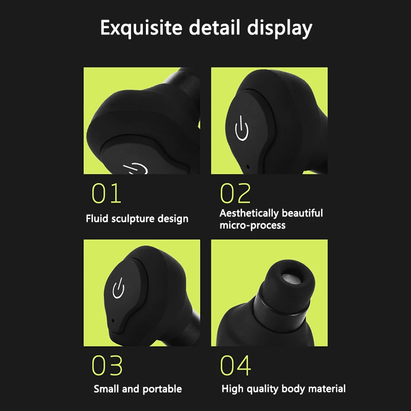 DS 13 TWS Mini Wireless Bluetooth Earphones CSR In Ear Stereo Earbuds Anti fall Earpieces APTX Headphone with Mic