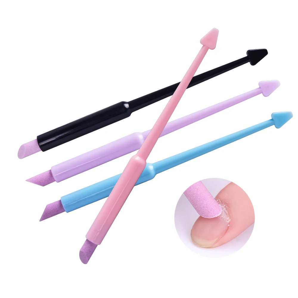 

1pc Nail Art Pusher Double-end Quartz Scrubs Stone Cuticle Remover Cuticle Stick Pen Manicure Care Nail Polishing Tools BE149