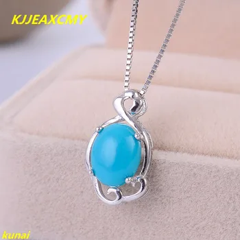 

KJJEAXCMY boutique jewels 925 silver inlaid with natural green pine female pendant and necklace nn