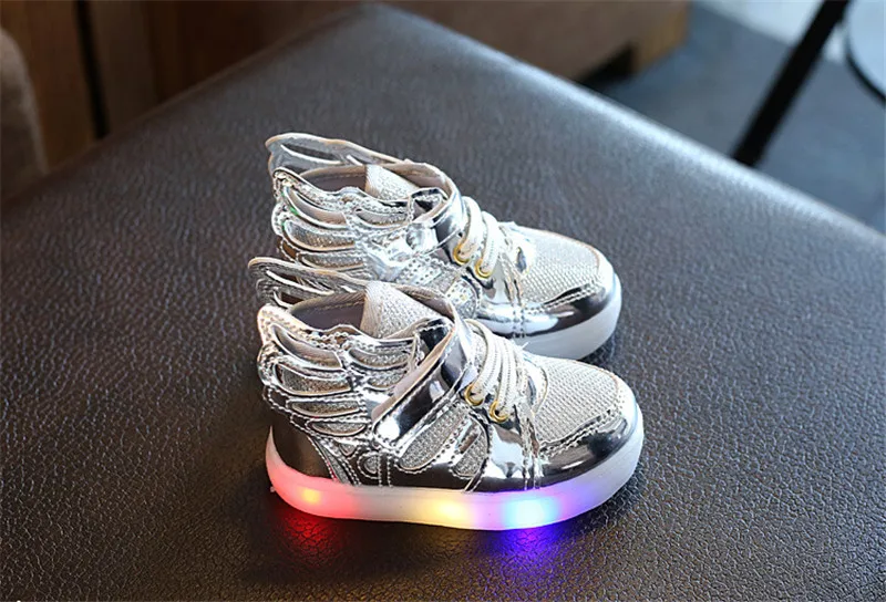 New Kids Glowing Sneakers Spring  Autumn Wing LED USB Luminous Lighted Shoes For Boys Girls Cute Children Lighted Sneaker XSKD01 (3)