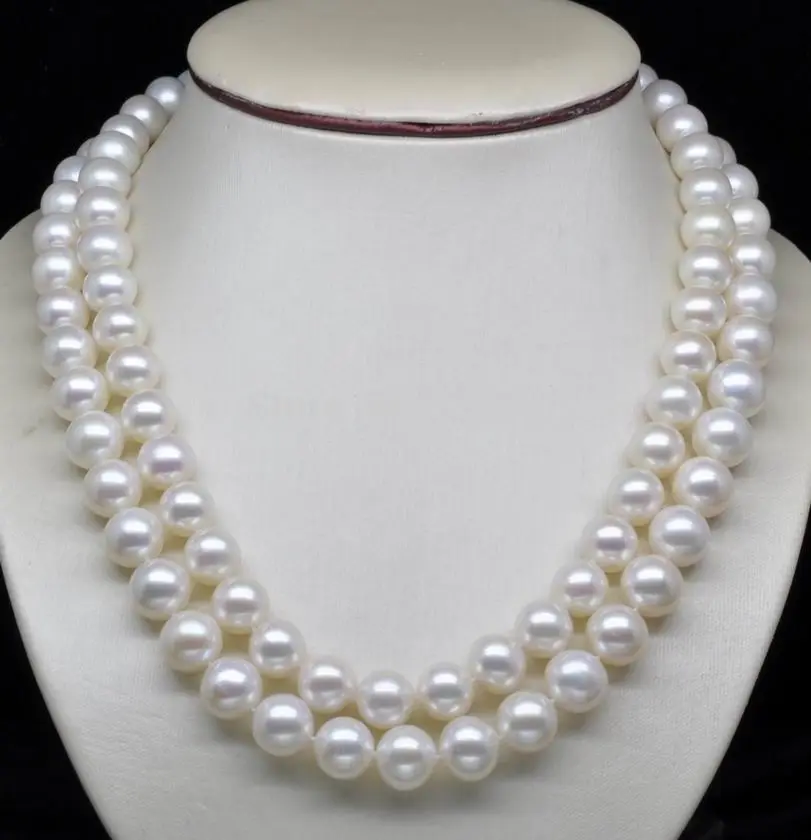 

Natural Double Strand AAA+ 7-8MM WHITE PEARL NECKLACE WITH ROSE CLASP