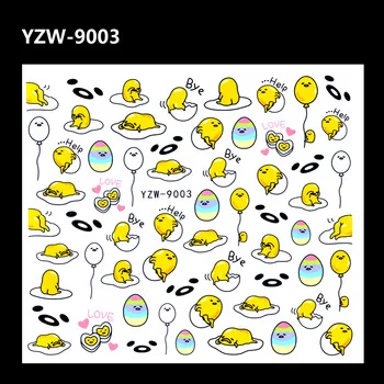YZWLE 1 Sheet Lovely Egg Designs Water Transfer Slide Decals DIY Sticker For Lady Girl Nails Art
