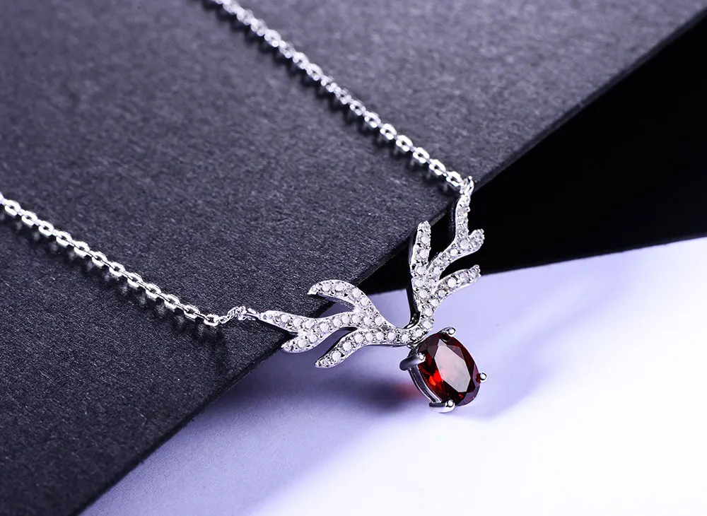silver garnet necklace CANL00380SB-1 (3)