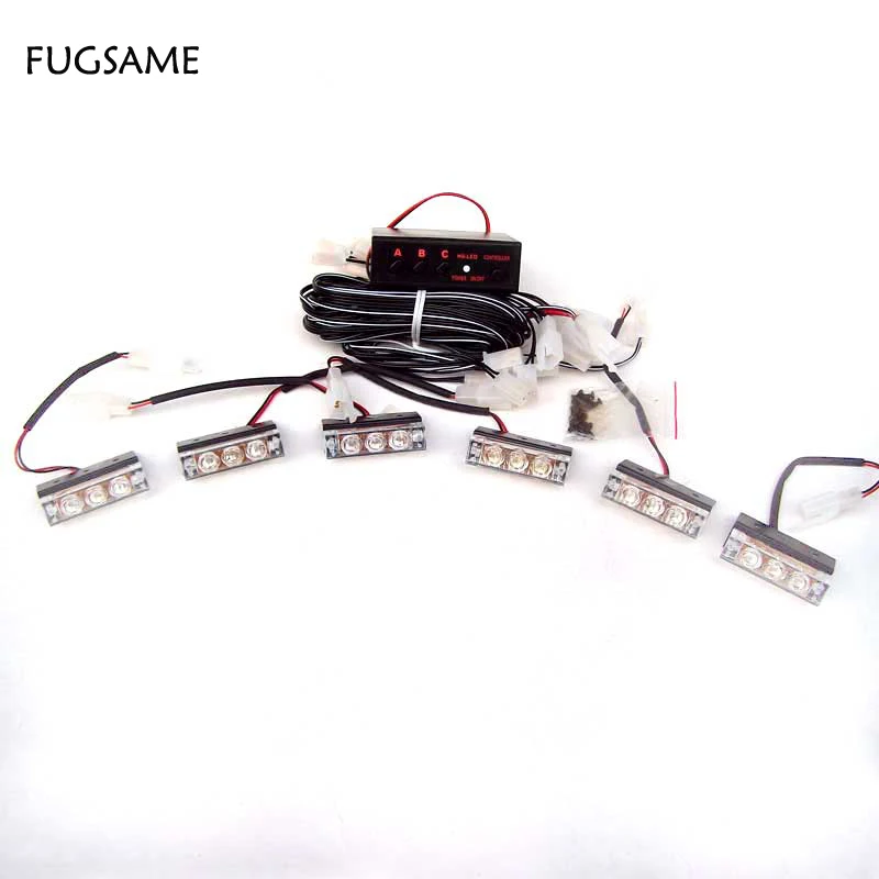 

Автомобильный комплект FUGSAME 6x3 18 светодиосветодиодный красный синий белый зеленый Янтарный Желтый стробоскоп аварийный мигающий свет