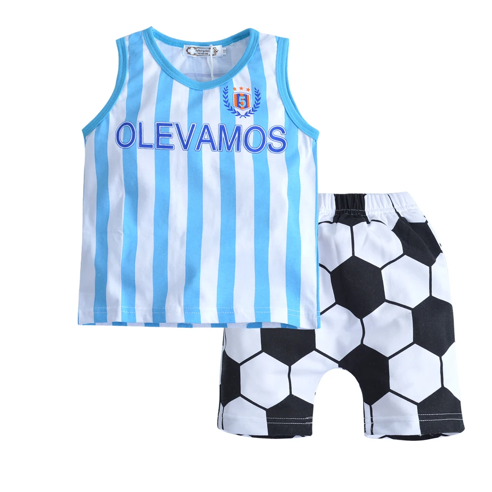 

2018 Summer Children Kids clothes Sportswear set Sleeveless Tops+Shorts 2pcs sets Baby Boys girls Sports CLothing
