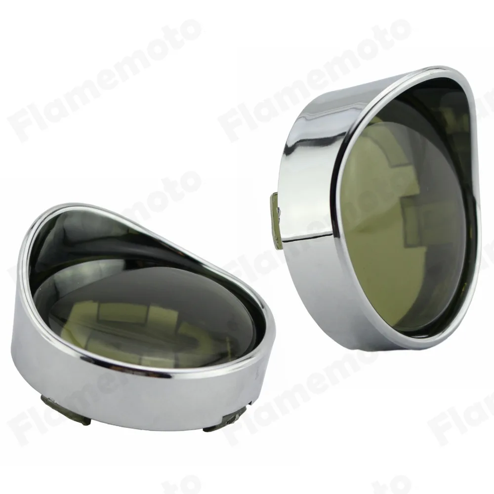 2Pcs Smoke Turn Signal Light Indicator Visor Lenses Lens For Harley