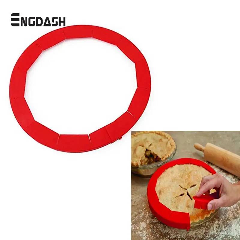 ENGDASH 1pc Round Silicone Pie Crust Shield Adjustable Cake Protection