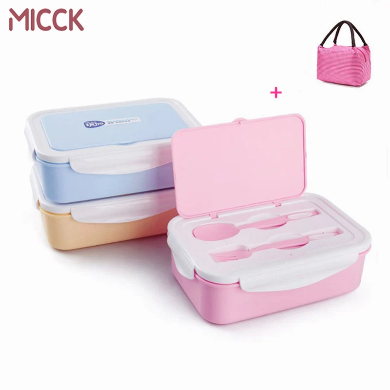 MICCK Ланч-бокс экологичный Bento box Портативный с сумкой посуда Microwavable Герметичный пищевой контейнер для пикника школы офиса