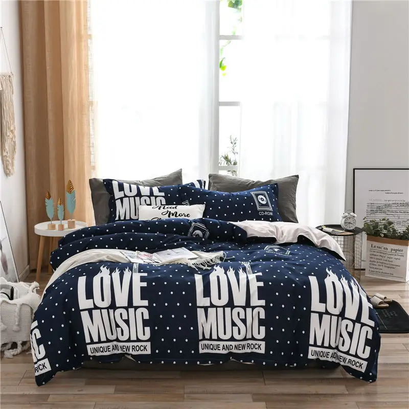 

Wave Point 4pcs Girl Boy Kid Bed Cover Set Duvet Cover Adult Child Bed Sheets And Pillowcases Comforter Bedding Set 2TJ-61007