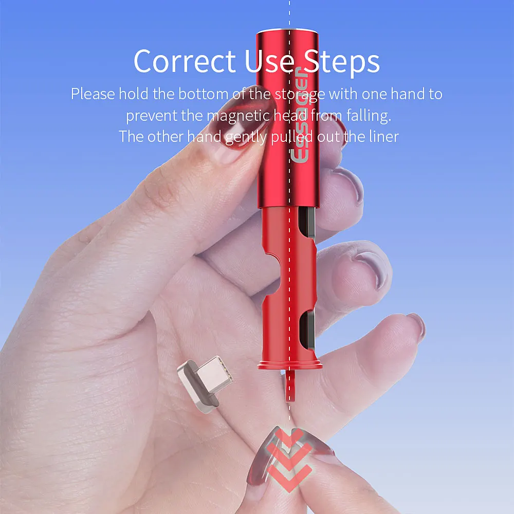 Essager Tragbare Magnetische Stecker Box Adapter Metall Lagerung Container für iPhone Micro USB Typ