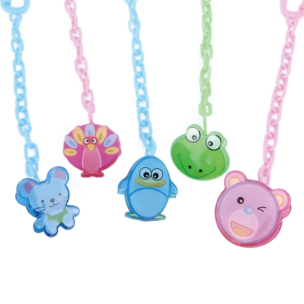 

New 5 Colors Baby Infant Toddler Dummy Pacifier Spring Soother Nipple Clip Chain Holder Strap Cartoon Animals Baby Feeding