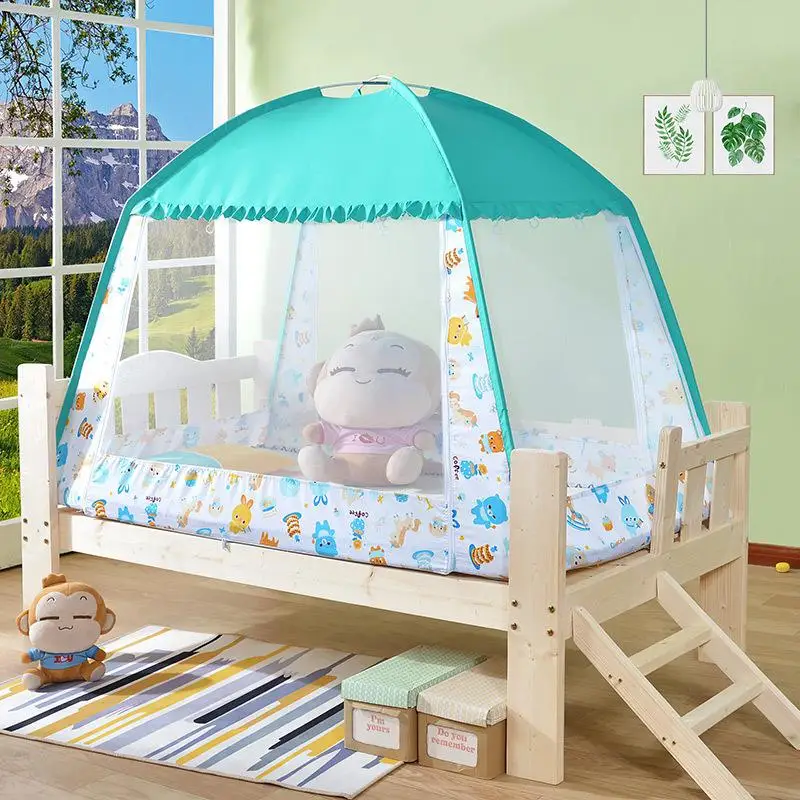 Akitoo, новинка, летняя, для помещений, для улицы, детская палатка, портативная, для малышей, детская кроватка, Юрта, мультяшная палатка, палатка для детей, hpk - Цвет: Blue 80X160cm