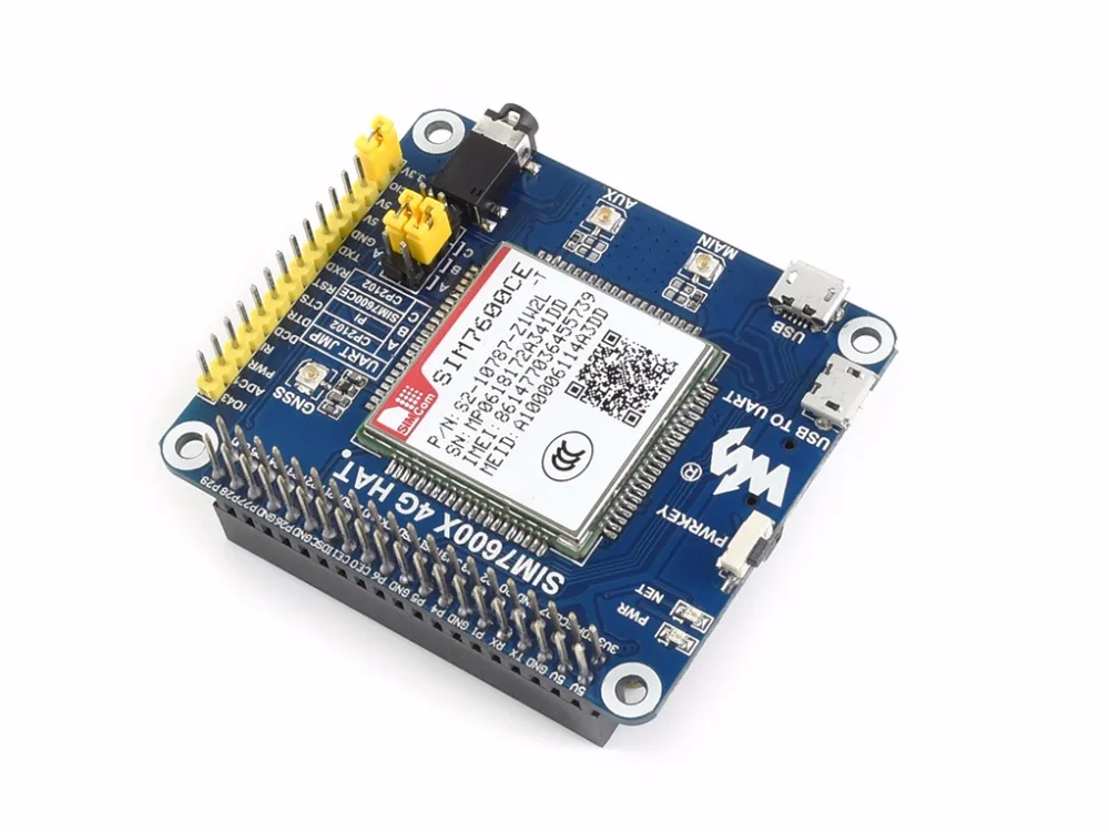 SIM7600E-H 4G HAT Based on SIM7600E-H for