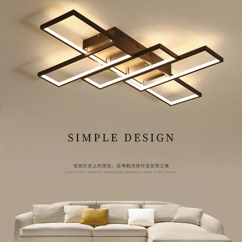 

Modern minimalist led Coffee color ceiling lamp for living room bedroom kitchen aluminum Surface mount ceiling lamp lighting