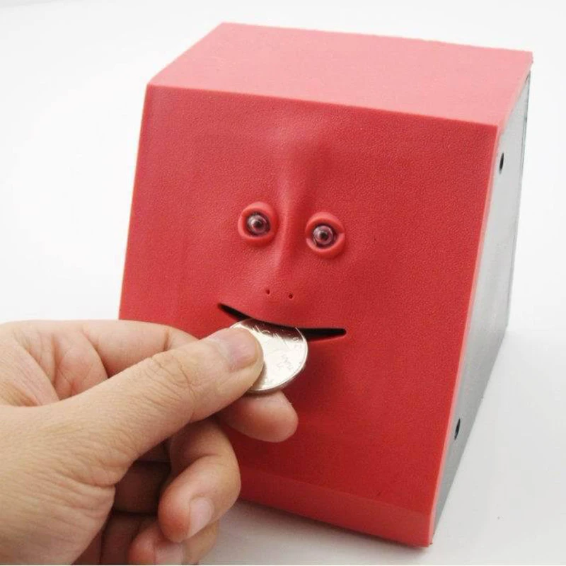 3 Colors Cute Facebank Sensor face Piggy Bank Hucha Saving Money Coin