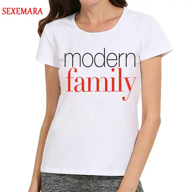 Women Modern Family T Shirt Short Sleeve White Color Modern Family T