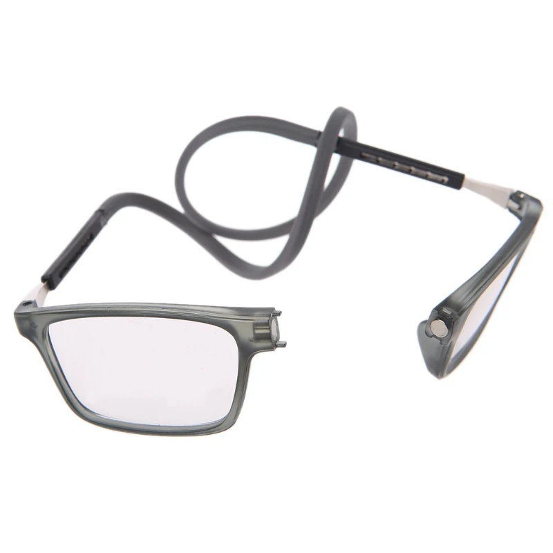 Gafas de lectura imán presbiópico gafas de lectura ajustable cuello colgante Unisex + 1,00 a + 4,00 Gafas de lectura imán presbiópico gafas de lectura ajustable cuello colgante Unisex + 1,00 a + 4,00