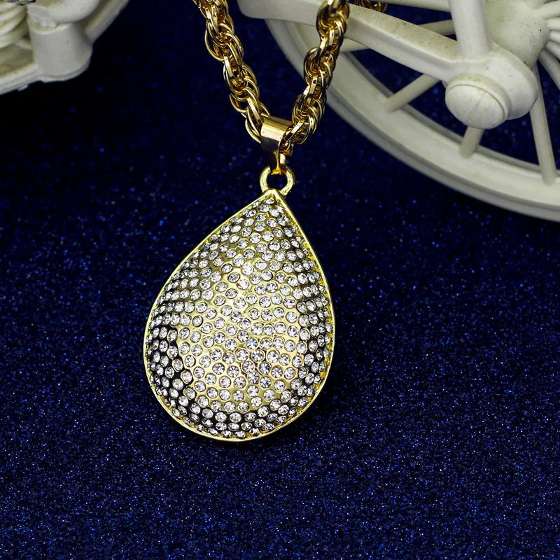 

2017 New Fashion Golden Plated Water Drop Shape Style Bridal Jewelry Crystal Jewelry Sets Dubai AfricanTurkey