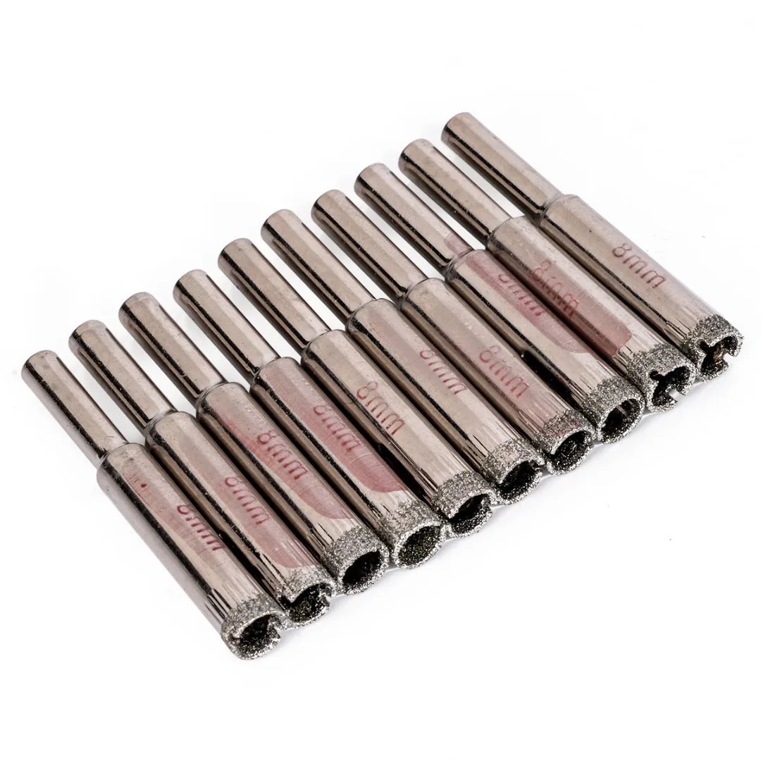 10 pcs 8mm Diamond Coated Drill Bit Hole Saw Tool For Wood Glass Tile Ceramic Marble Porcelain Drilling Mayitr Power Tools