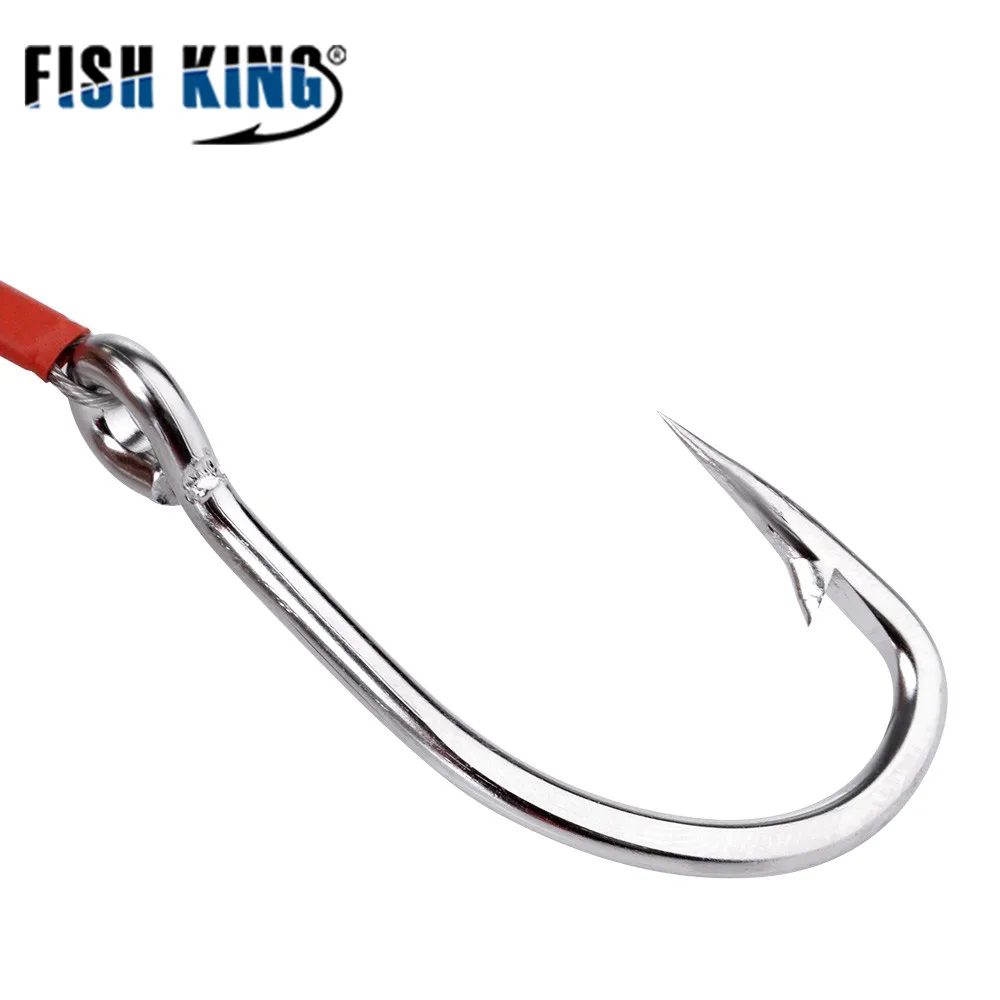 FISH KING 120LBs High Carbon Steel Double Jigging Assist Hooks Ringed Fishing Hook Sea Ocean Pesca Fishing Tackle 00363 FISH KING 120LBs High Carbon Steel Double Jigging Assist Hooks Ringed Fishing Hook Sea Ocean Pesca Fishing Tackle 00363