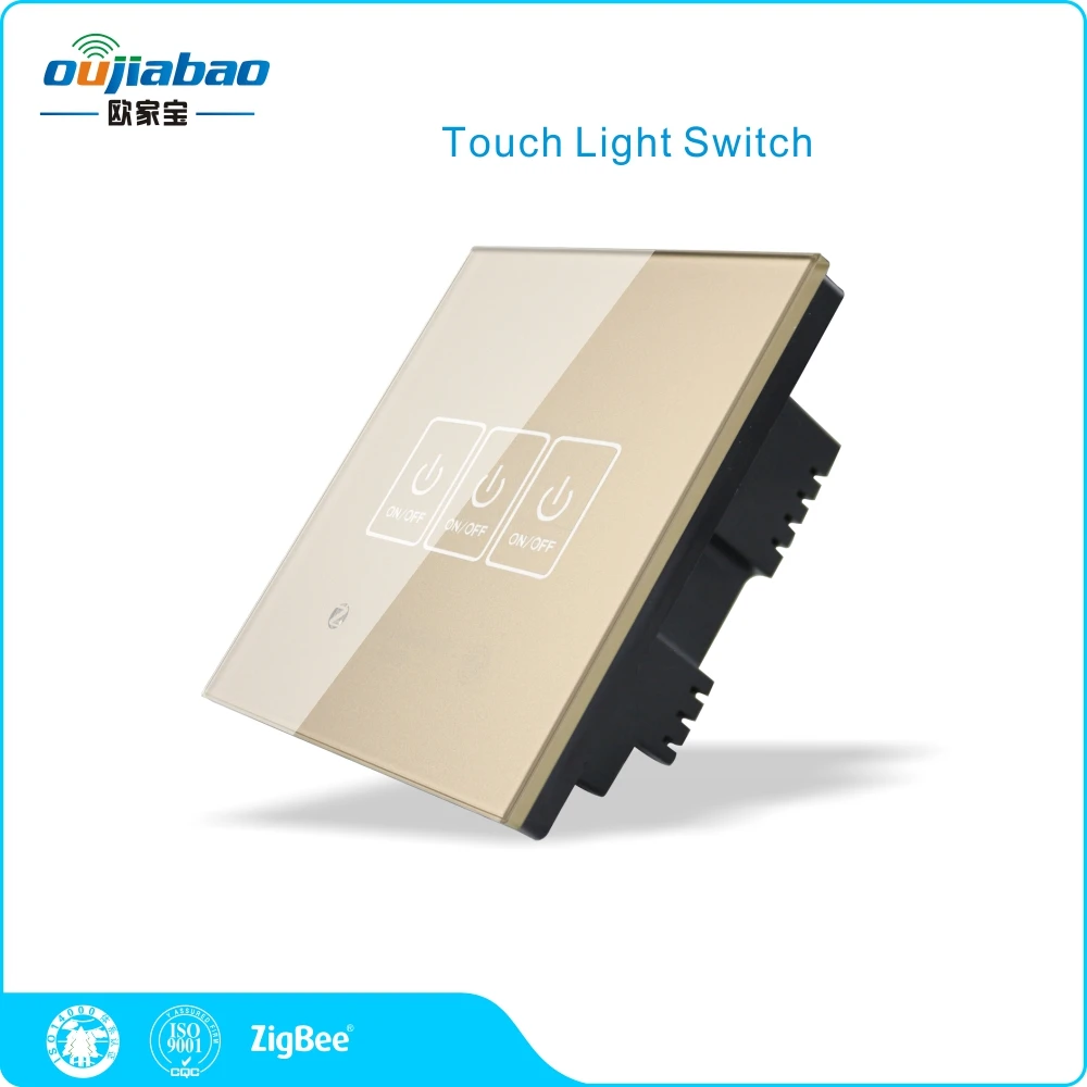 Oujiabao 86 настенный выключатель 3 банды Zigbee HA сенсорный света нулевой огня