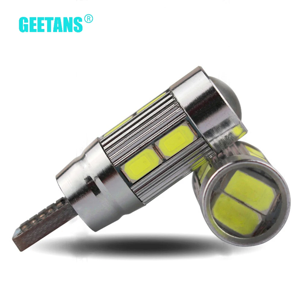 2 шт. автомобильные светодиодсветодиодный лампы Geetans W5W T10 CANBUS 10 SMD 5630 12 В|w5w 2pcs|led t10
