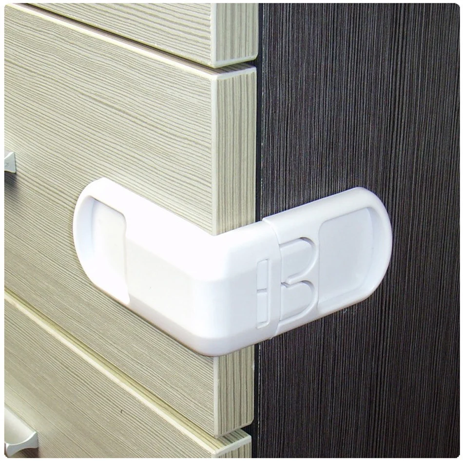 10pcs Infant Toddler Drawer Door Cabinet Cupboard Double Buckle Safety Lock Baby Kids Child Safety ABS Plastic Locks