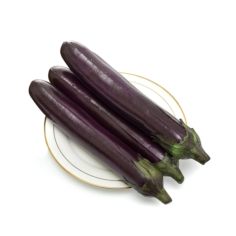  1PC Artificial fake decorative real touch PU teaching Props eggplant faux vegetables Pretend Play p - 32951667653