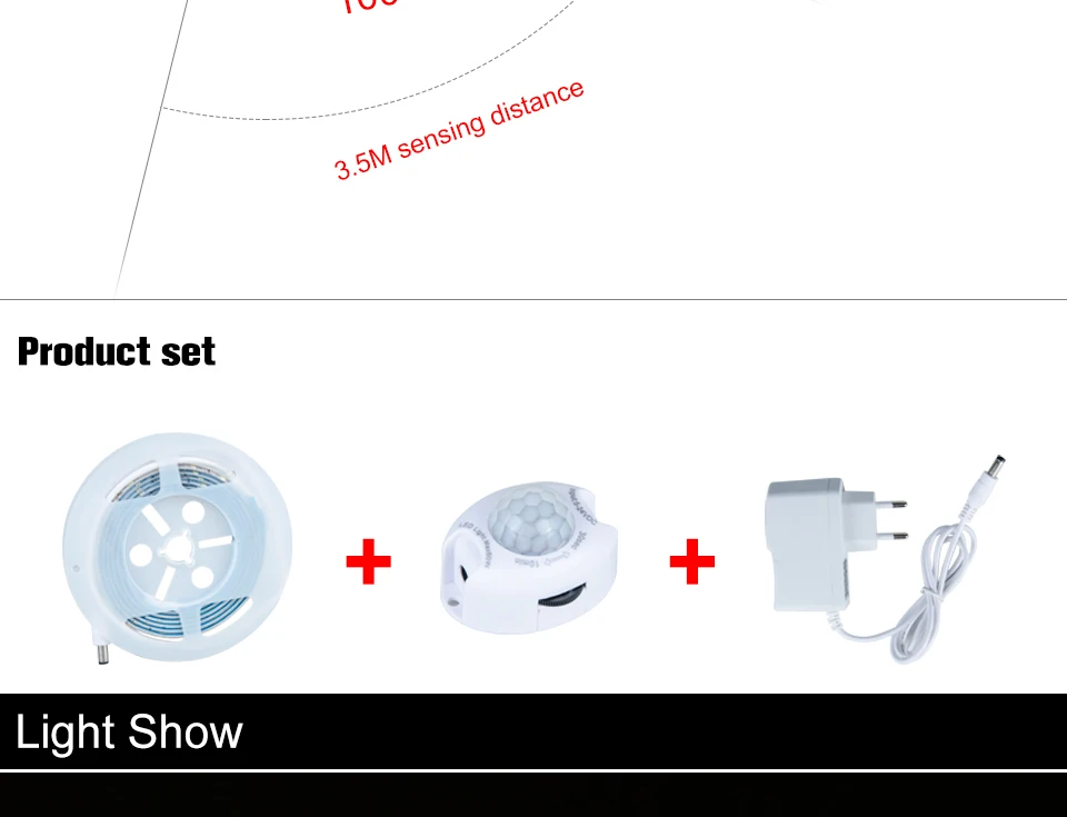Светодиодный ночник полосы Смарт Включить от Светодиодные ленты Водонепроницаемый SMD2835 теплый белый светодиодный Спальня Pir датчик