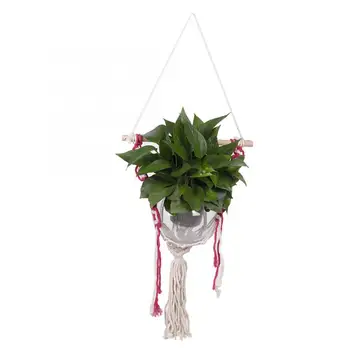 

Baskets Plant Knitted Cord Rope Hanging Basket Flower Pot Plant Holder Hanger Flower Pot Net Macrame Garden Decoration