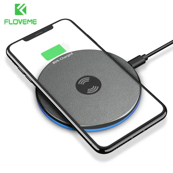 

FLOVEME Qi Wireless Charger For iPhone X Xs Max Xr 8 Plus 9mm Ultra Thin Wireless Charging Pad For Samsung S8 S10 S9 Plus Note 9