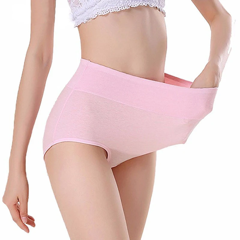 

Women Sexy cotton breathable Panties Plus Size High Waist Women's Underwear Panty Female Body Shaping Briefs M-XXXL