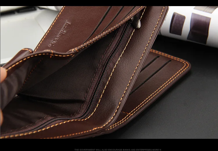 Small Men Wallets Credit Card Holders Zipper Luxury Brand Famous Handmade Leather Men Wallet Coin Pocket Male Purse Clutch Black