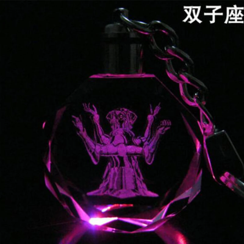 

Saint Seiya the zodiac Anime LED Key Chains LOGO Figure Keyring Crystal Toy Keychain Light Keyholder Unisex XMAS Gift NEW