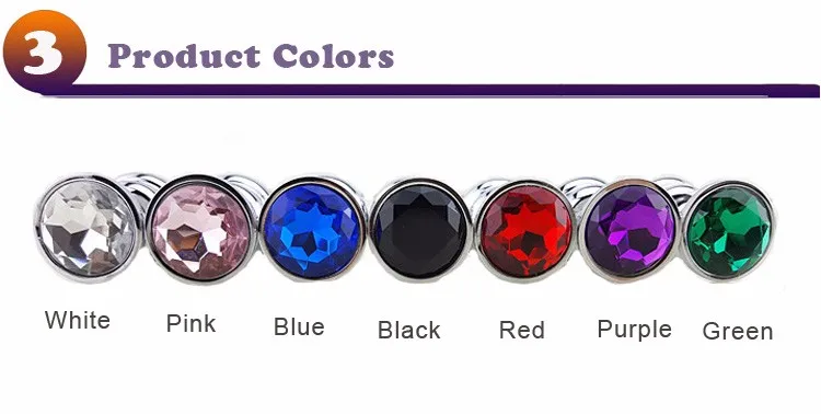 New Metal Anal Plug 7 Colors Butt Plugs Toys Sex Toys for Women Stainless Steel+Crystal Jewelry Sex Products, Spiral Anal Beads 2