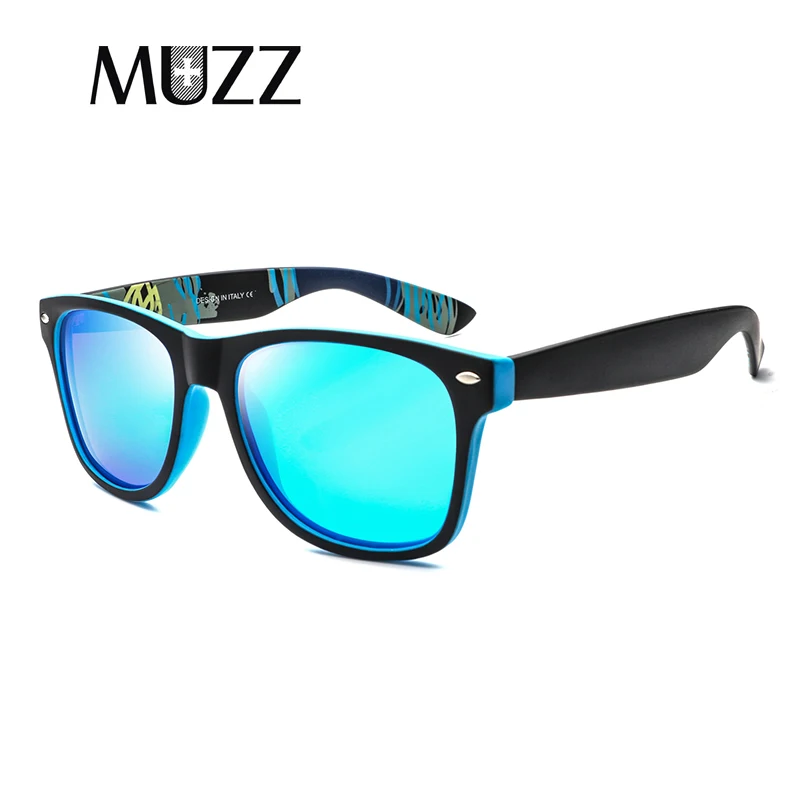 MUZZ высококачественные солнцезащитные очки с шипами, мужские камуфляжные оправы, очки, стиль, поляризованный отражающий покрытие, квадратные мужские прямоугольные очки UV400