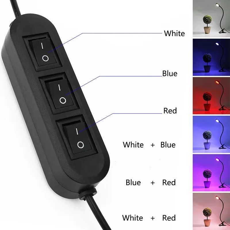 Растет свет 5 V USB Fitolampy LED полный спектр Фито лампа с контроллером для овощей